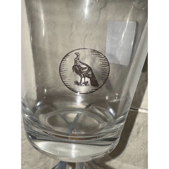 Set Of 3 Vintage Turkey Etched Whiskey Glasses - Picture 3 of 5